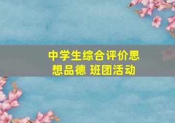 中学生综合评价思想品德 班团活动